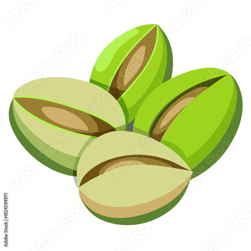 Close up studio photograph of three unshelled peanuts