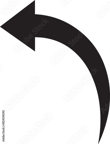 Curved Arrow Pointing Left A Symbol of Direction and Return.