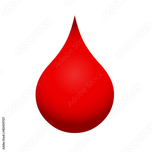 Blood red splash design stain. Bloodstain drop red splatter paint vector blob icon