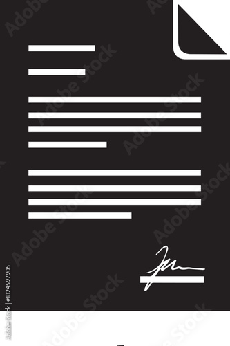 Document with Signature A Formal Agreement or Contract Illustration.