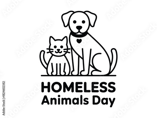 A dog and cat stand together for Homeless Animals Day.