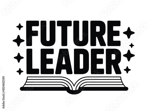 The words 'FUTURE LEADER' are displayed over an open book graphic.