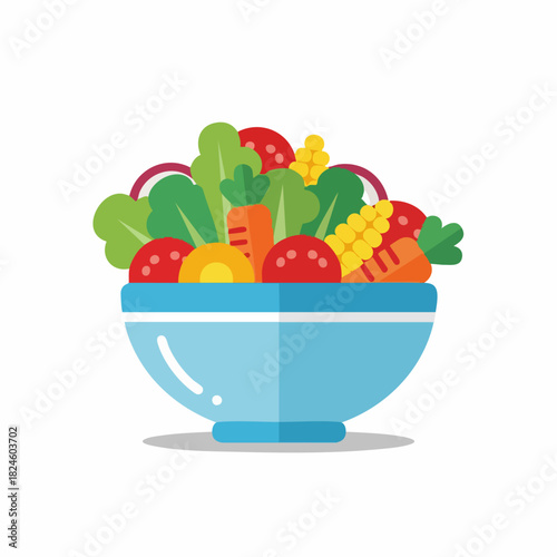 Colorful Salad Bowl with Fresh Vegetables and Healthy Ingredients.