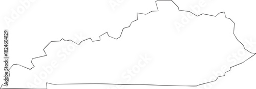 Kentucky USA State Map Outline, Editable Vector EPS, Blank Printable Map
