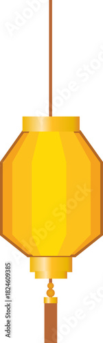 Geometric red and yellow lantern design