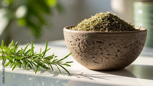fresh rosemary in a pot