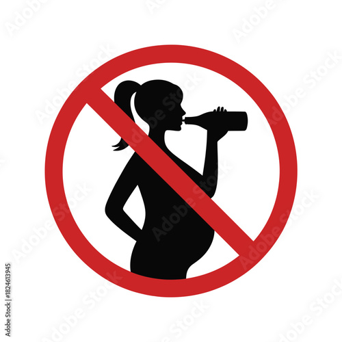 No alcohol during pregnancy warning sign