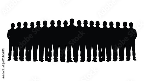 Group of people silhouettes isolated on white background, Vector