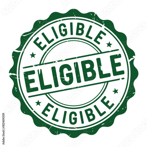 Green stamp of approval indicating eligibility