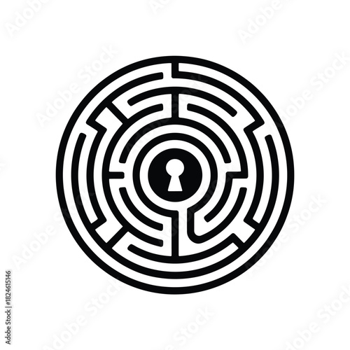 Circular maze with keyhole at center