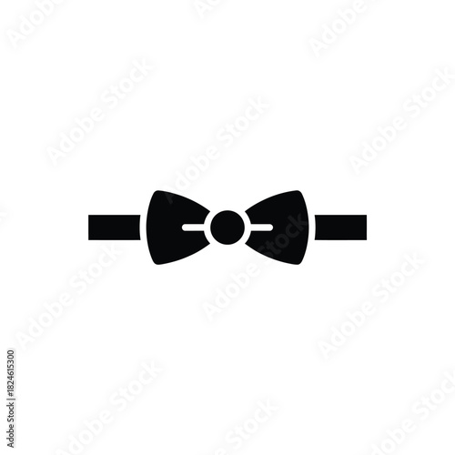 Simple black bow tie icon on white background