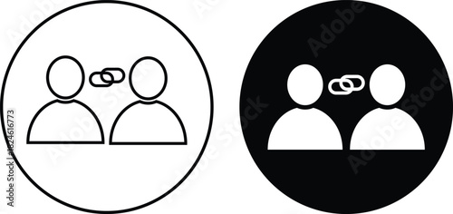 Affiliate link icon. Digital marketing partnership symbols. Referral Link Symbol. Marketing and money generation signs. Commission and revenue sharing signs
