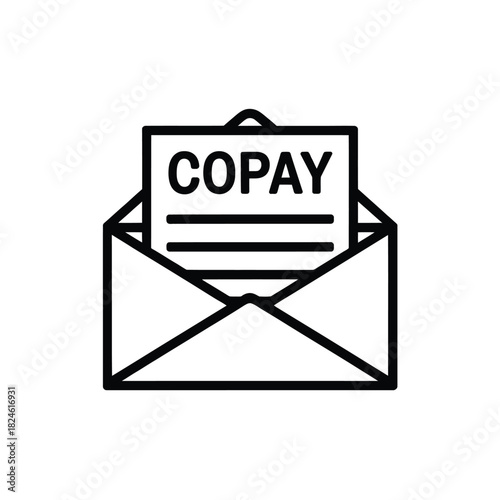 Envelope with copay document icon
