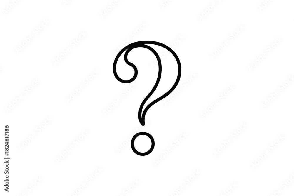 Naklejka premium Elegant hand drawn question mark symbol illustration