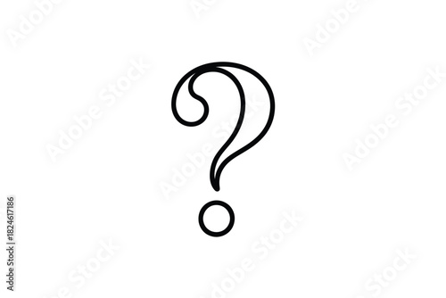Elegant hand drawn question mark symbol illustration