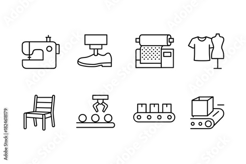 Manufacturing and fashion icons: sewing, printing, and automation