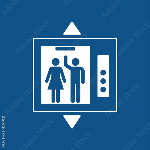 Elevator icon with people and up down arrows