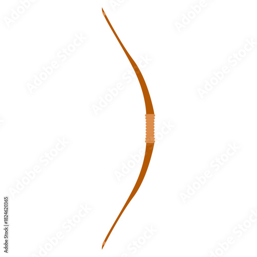 Wooden Archery Bow Weapon Vector Illustration for Hunting and Sport Shooting