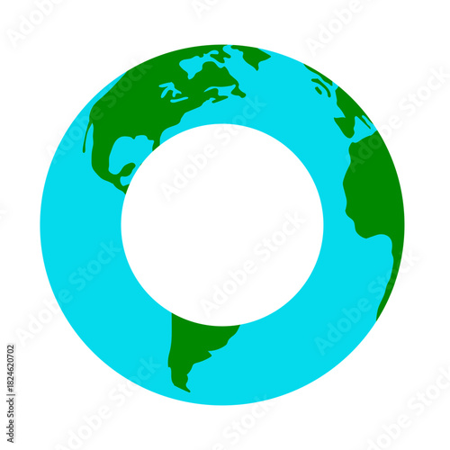 Planet Earth Globe Monogram Circle Frame for Travel and Geography Logo