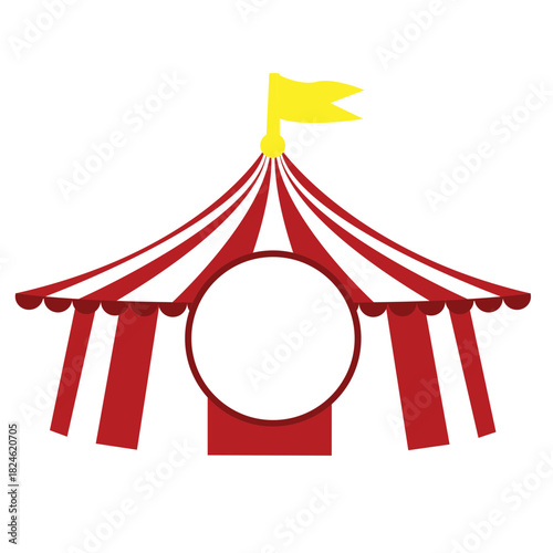 Circus Tent Split Monogram Frame for Carnival Birthday Name Design