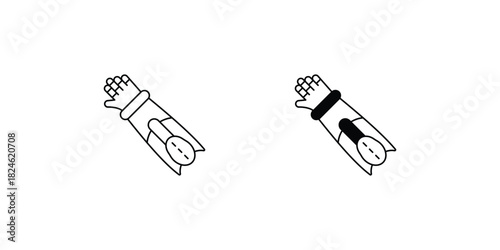 Robotic Arm set icon with white background vector stock illustration