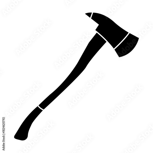 Firefighter Axe Silhouette Icon for Emergency Rescue and Fire Department