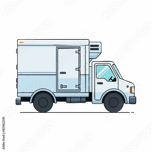 White Refrigerated Delivery Truck for Cold Chain Logistics.