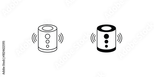 Smart Speaker set icon with white background vector stock illustration