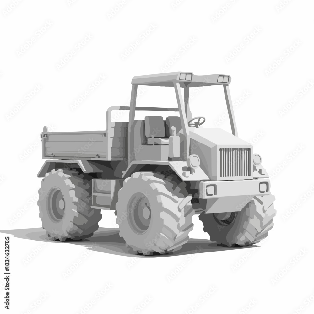Naklejka premium Detailed 3D Model of a Heavy-Duty Utility Vehicle.