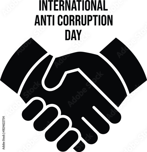 International anti corruption day handshake icon vector graphic