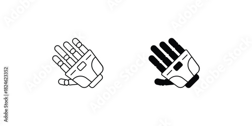 Robotic Arm set icon with white background vector stock illustration