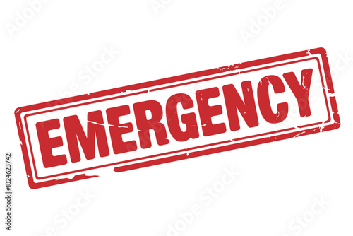 Red stamp declaring emergency