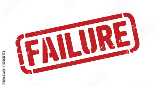 Red stamp declaring failure on white background