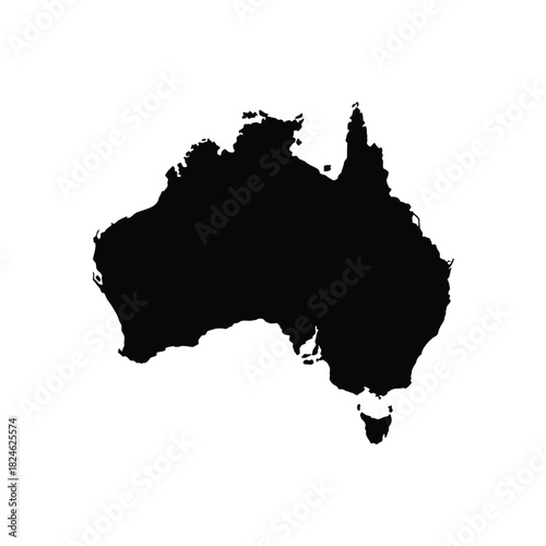 Black silhouette of the australian continent