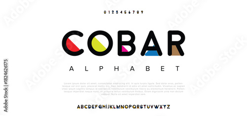 Abstract Fashion font alphabet. Minimal modern urban fonts for logo, brand etc. Typography typeface uppercase lowercase and number. vector illustration