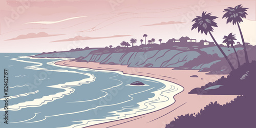 Laguna Beach ocean pastel waves