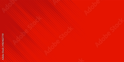 Design red and crimson pop art background with halftone dots in comic style elegant