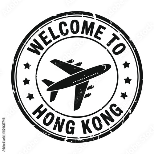 Welcome to hong kong airplane stamp