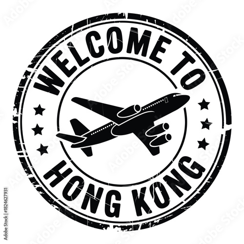 Welcome to hong kong airplane stamp