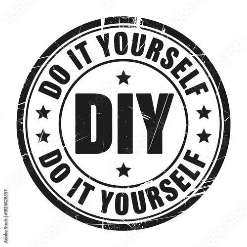 Diy do it yourself stamp emblem