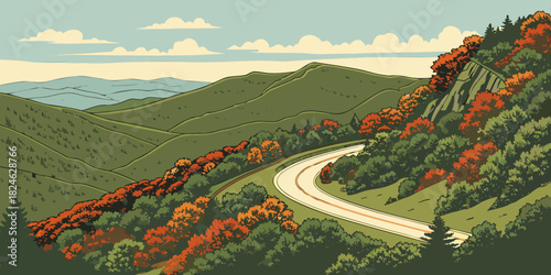 Asheville Blue Ridge Parkway scenic art