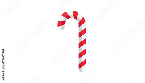 Classic red white striped candy cane confection.