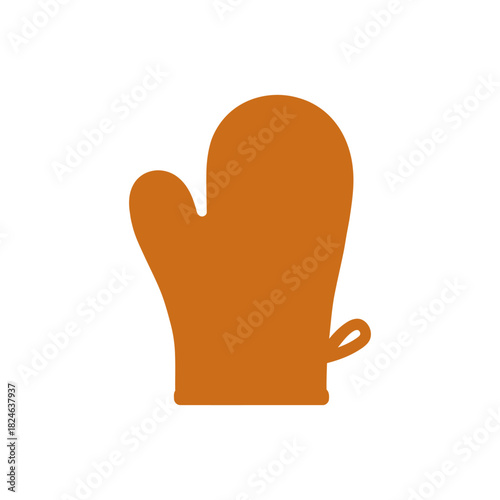 Oven Mitt Kitchen Glove  Icon on White Background Vector Art Illustration on white background.