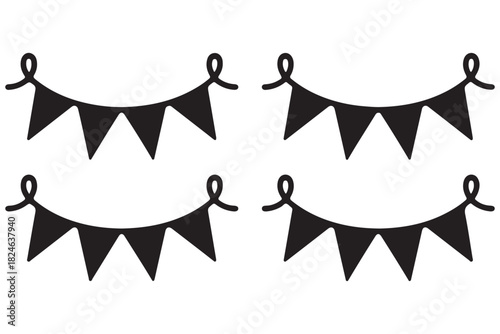 Black Bunting Triangle Garland Set