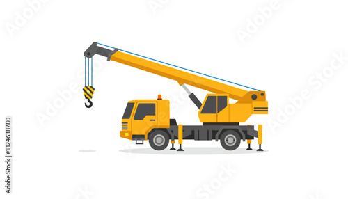 Construction Crane Truck With Lifting Arm.