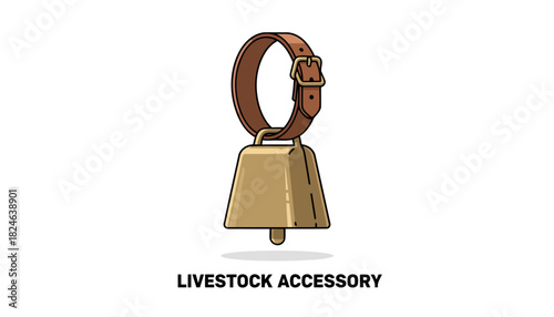 Traditional livestock bell with leather strap.