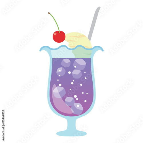 紫のクリームソーダ