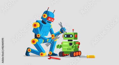 Courier service illustration showing a delivery worker with a parcel and a mobile phone displaying a map for fast shipment tracking and navigation