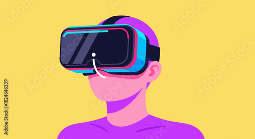 Immersive Virtual Reality Experience Exploring the Digital World with VR Headset