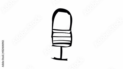 Hand-drawn doodle animation with alpha channel on transparent background showing a minimal microphone icon.